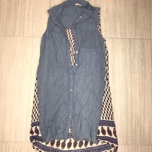 Denim/ patterned dress